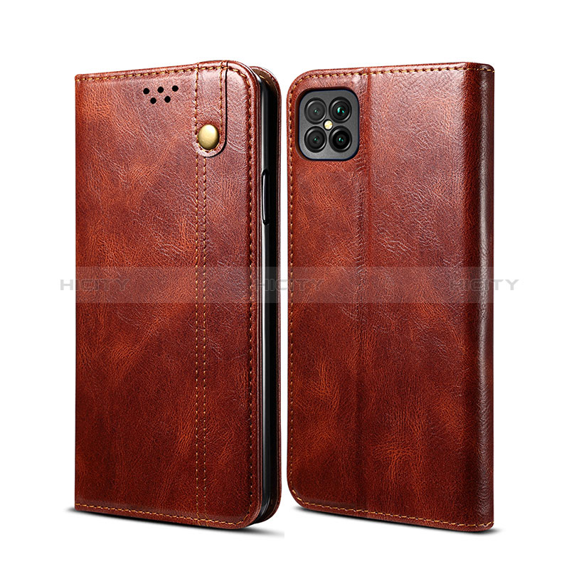 Funda de Cuero Cartera con Soporte Carcasa B01S para Huawei Nova 8 SE 4G Marron