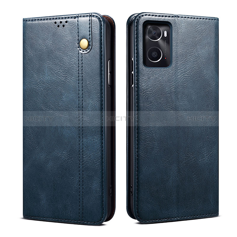 Funda de Cuero Cartera con Soporte Carcasa B01S para Oppo A36 Azul