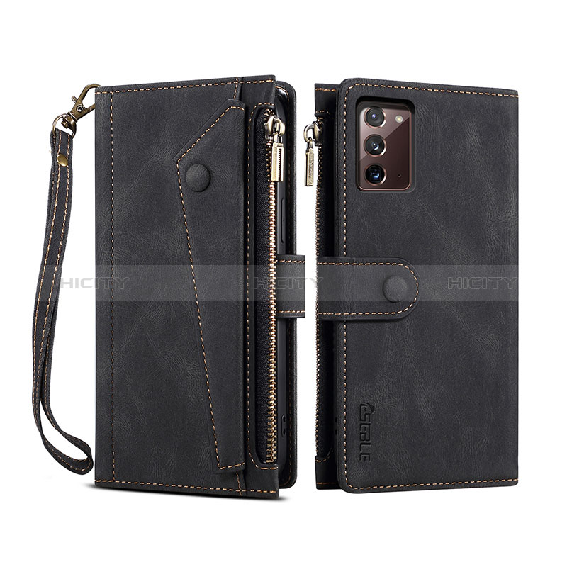 Funda de Cuero Cartera con Soporte Carcasa B01S para Samsung Galaxy Note 20 5G Negro