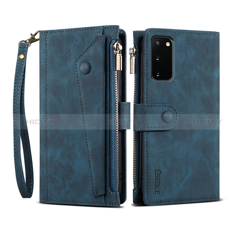 Funda de Cuero Cartera con Soporte Carcasa B01S para Samsung Galaxy S20 5G Azul