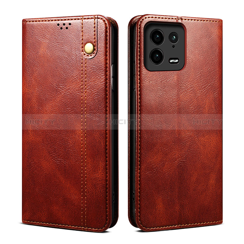 Funda de Cuero Cartera con Soporte Carcasa B01S para Xiaomi Mi 13 5G Marron