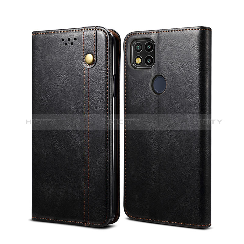 Funda de Cuero Cartera con Soporte Carcasa B01S para Xiaomi POCO C3 Negro