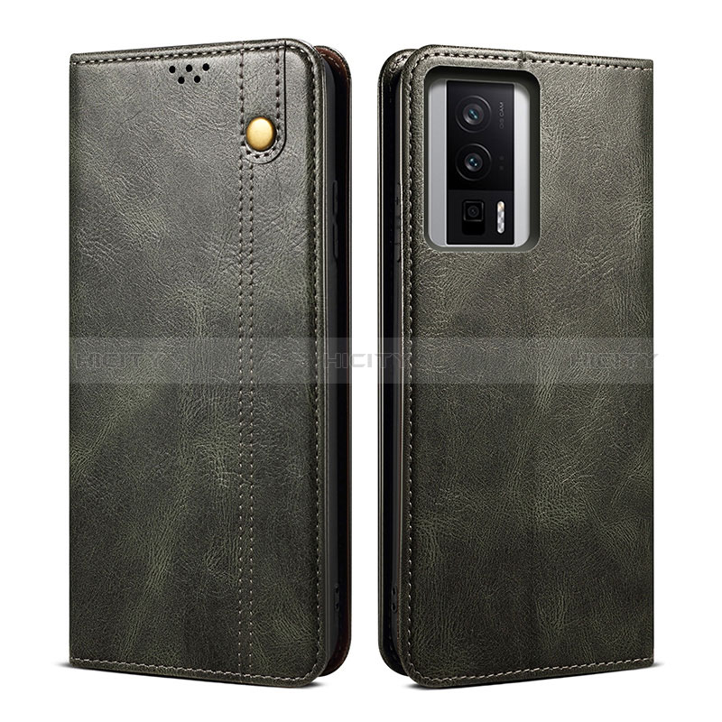 Funda de Cuero Cartera con Soporte Carcasa B01S para Xiaomi Poco F5 Pro 5G Verde