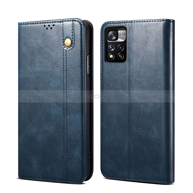 Funda de Cuero Cartera con Soporte Carcasa B01S para Xiaomi Redmi Note 11 5G Azul