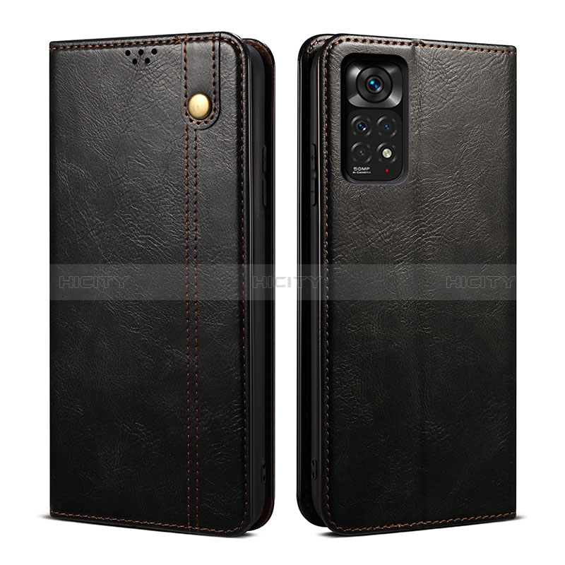 Funda de Cuero Cartera con Soporte Carcasa B01S para Xiaomi Redmi Note 11 Pro 4G Negro