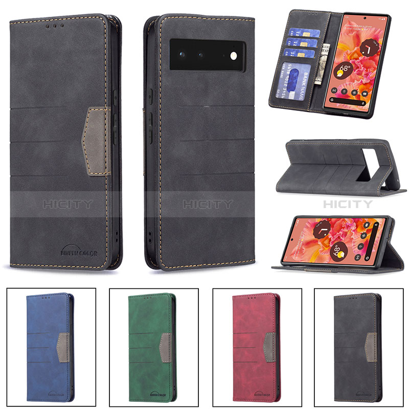 Funda de Cuero Cartera con Soporte Carcasa B02F para Google Pixel 6 5G