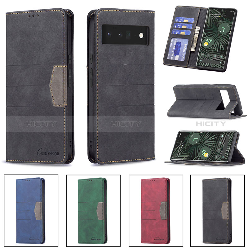 Funda de Cuero Cartera con Soporte Carcasa B02F para Google Pixel 6 Pro 5G