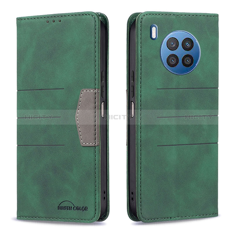 Funda de Cuero Cartera con Soporte Carcasa B02F para Huawei Honor 50 Lite Verde