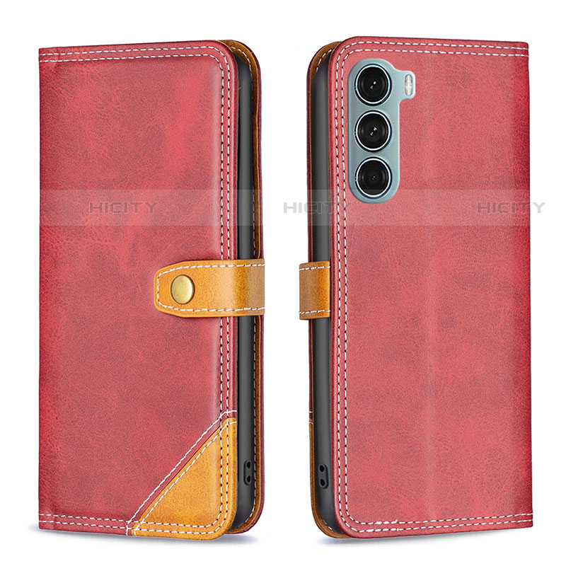 Funda de Cuero Cartera con Soporte Carcasa B02F para Motorola Moto Edge S30 5G Rojo