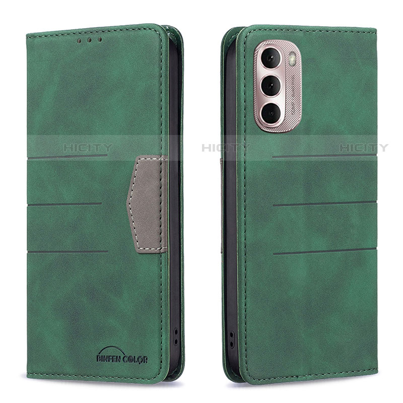 Funda de Cuero Cartera con Soporte Carcasa B02F para Motorola Moto G Stylus (2022) 4G Verde