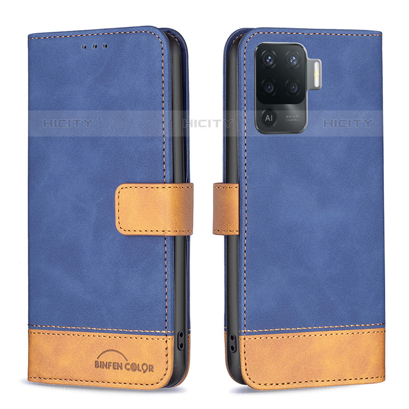 Funda de Cuero Cartera con Soporte Carcasa B02F para Oppo F19 Pro