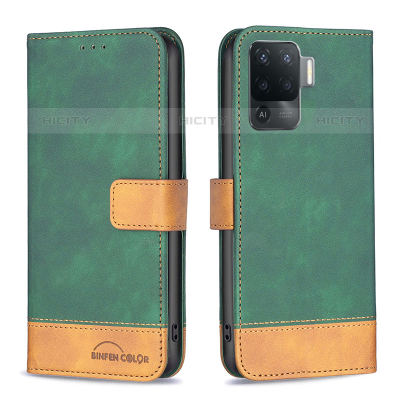 Funda de Cuero Cartera con Soporte Carcasa B02F para Oppo F19 Pro