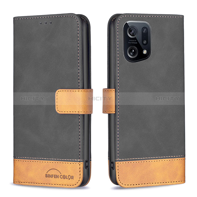 Funda de Cuero Cartera con Soporte Carcasa B02F para Oppo Find X5 5G