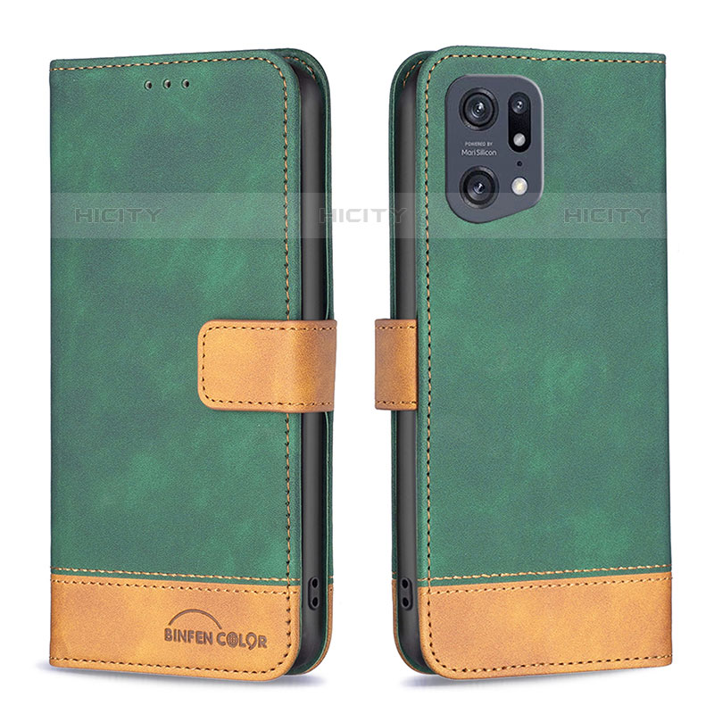 Funda de Cuero Cartera con Soporte Carcasa B02F para Oppo Find X5 Pro 5G