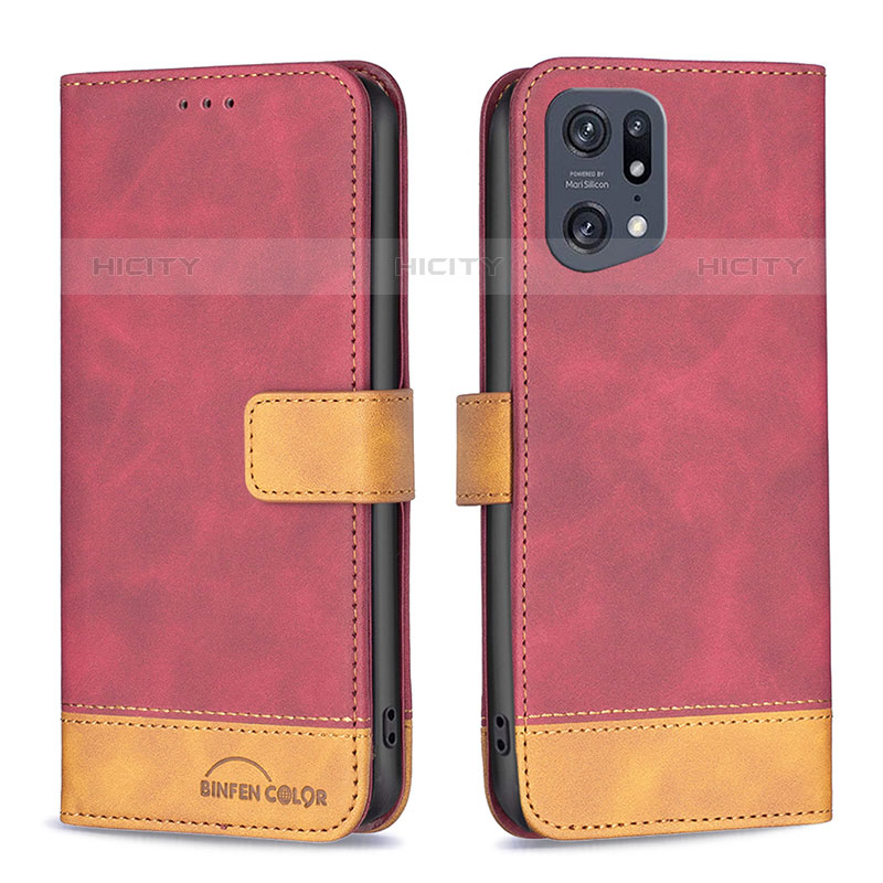 Funda de Cuero Cartera con Soporte Carcasa B02F para Oppo Find X5 Pro 5G