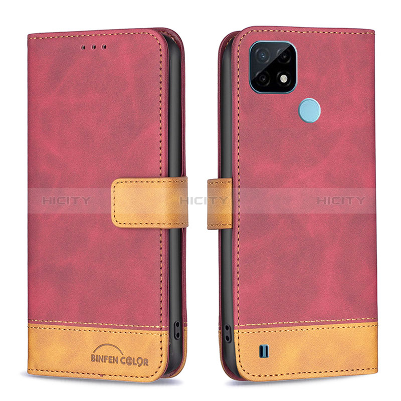 Funda de Cuero Cartera con Soporte Carcasa B02F para Realme C21