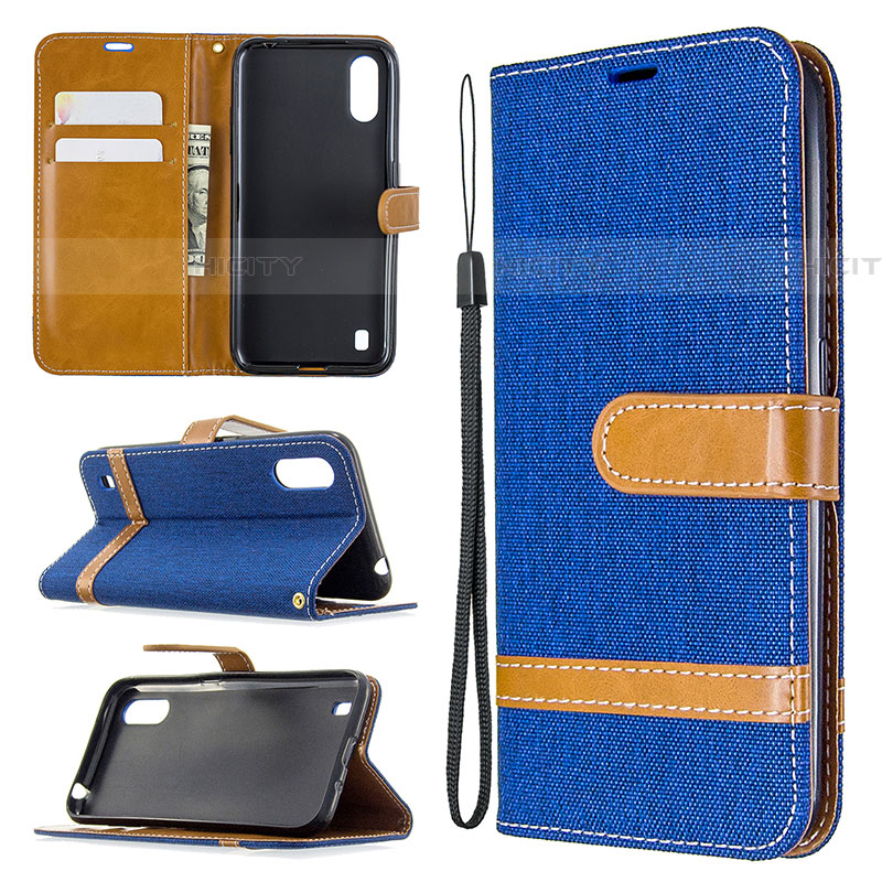 Funda de Cuero Cartera con Soporte Carcasa B02F para Samsung Galaxy A01 SM-A015