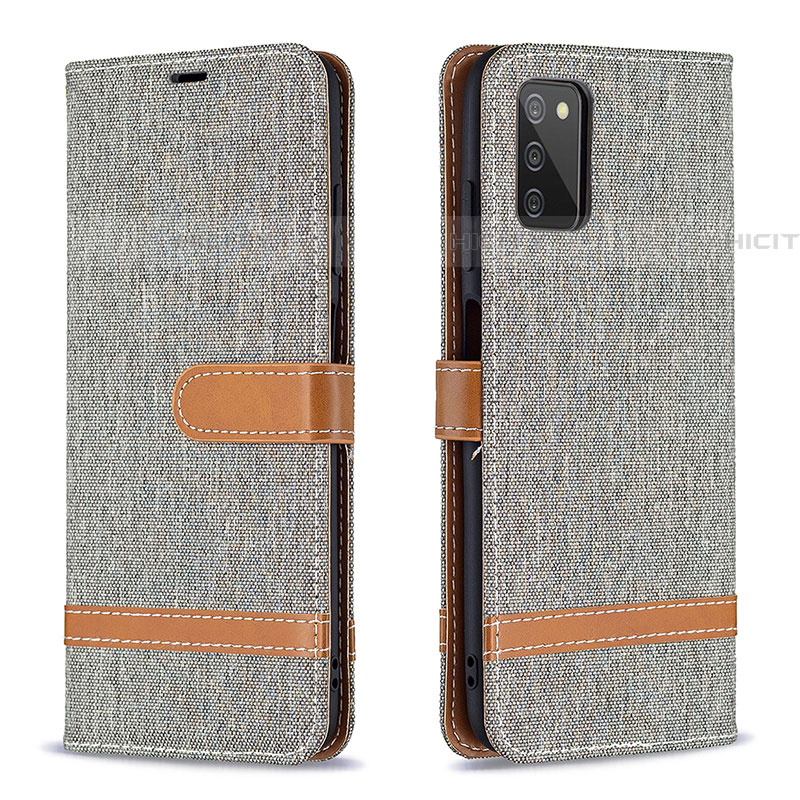 Funda de Cuero Cartera con Soporte Carcasa B02F para Samsung Galaxy A03s Gris