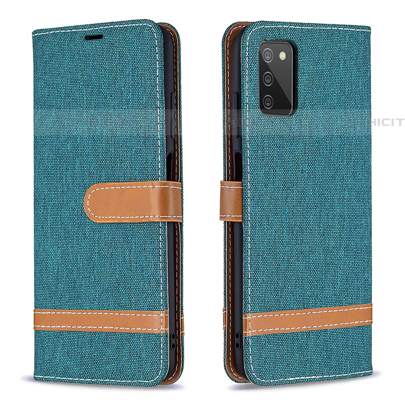 Funda de Cuero Cartera con Soporte Carcasa B02F para Samsung Galaxy A03s Verde