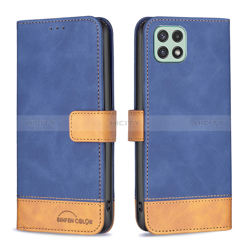 Funda de Cuero Cartera con Soporte Carcasa B02F para Samsung Galaxy A22s 5G Azul