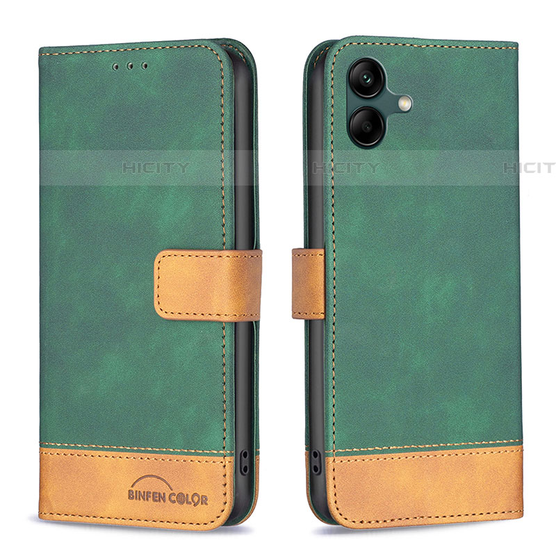 Funda de Cuero Cartera con Soporte Carcasa B02F para Samsung Galaxy F04 Verde