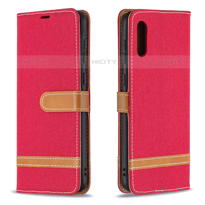 Funda de Cuero Cartera con Soporte Carcasa B02F para Samsung Galaxy M02 Rojo