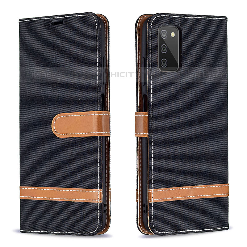 Funda de Cuero Cartera con Soporte Carcasa B02F para Samsung Galaxy M02s Negro