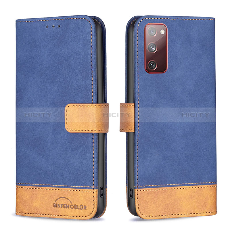 Funda de Cuero Cartera con Soporte Carcasa B02F para Samsung Galaxy S20 FE 4G Azul