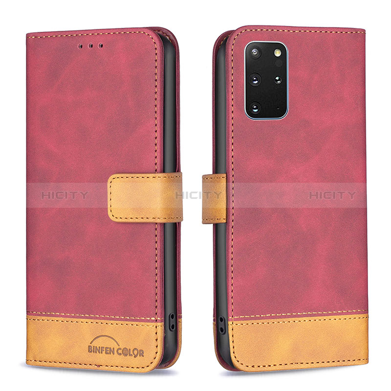 Funda de Cuero Cartera con Soporte Carcasa B02F para Samsung Galaxy S20 Plus 5G Rojo