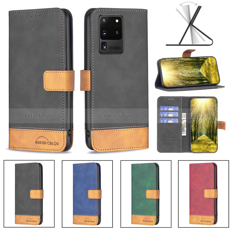 Funda de Cuero Cartera con Soporte Carcasa B02F para Samsung Galaxy S20 Ultra 5G