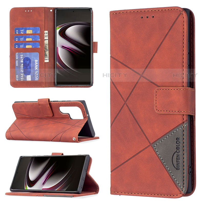 Funda de Cuero Cartera con Soporte Carcasa B02F para Samsung Galaxy S21 Ultra 5G