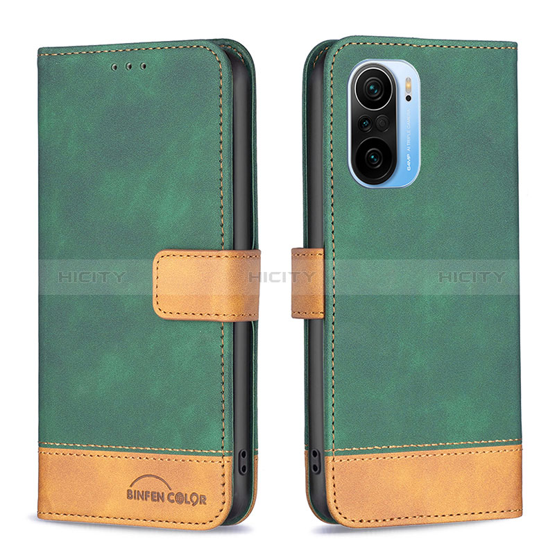 Funda de Cuero Cartera con Soporte Carcasa B02F para Xiaomi Mi 11i 5G Verde