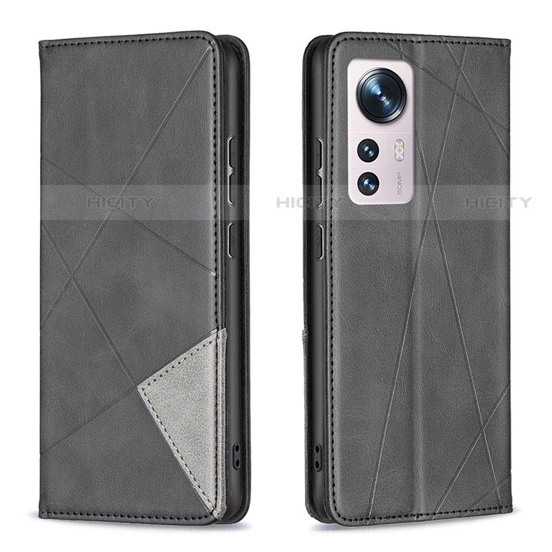 Funda de Cuero Cartera con Soporte Carcasa B02F para Xiaomi Mi 12 Pro 5G Negro