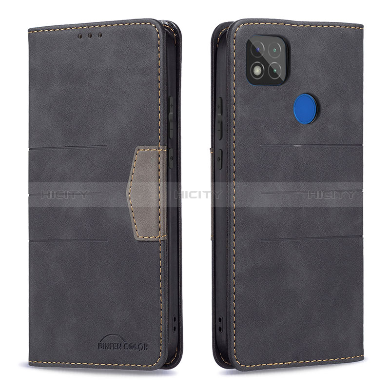 Funda de Cuero Cartera con Soporte Carcasa B02F para Xiaomi POCO C3 Negro