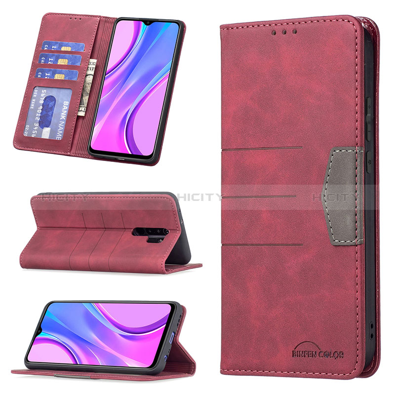 Funda de Cuero Cartera con Soporte Carcasa B02F para Xiaomi Redmi 9