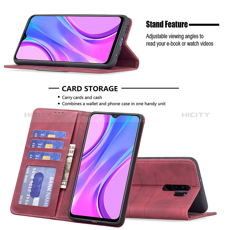 Funda de Cuero Cartera con Soporte Carcasa B02F para Xiaomi Redmi 9