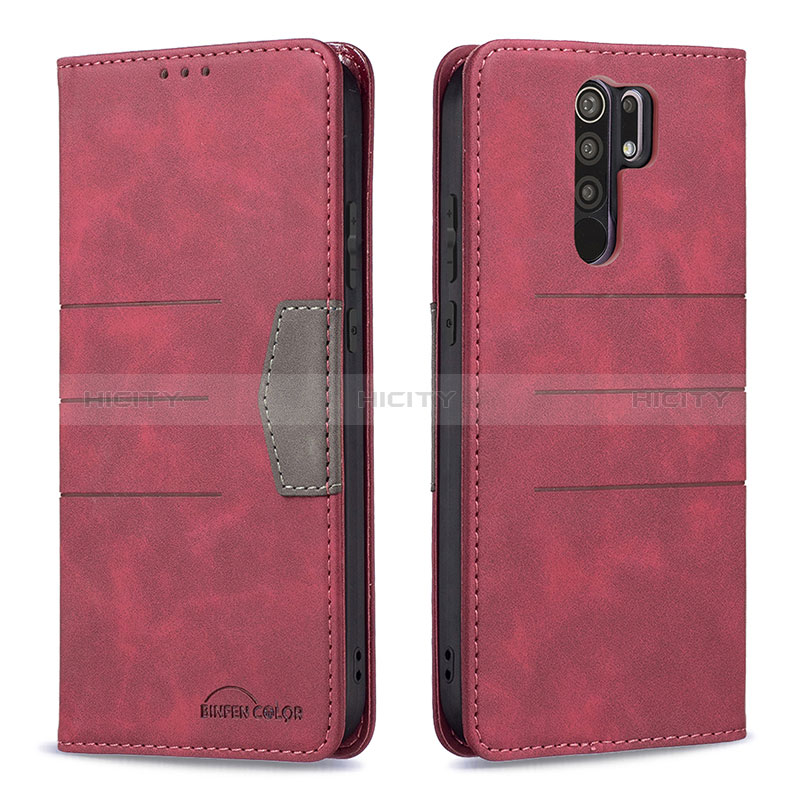 Funda de Cuero Cartera con Soporte Carcasa B02F para Xiaomi Redmi 9 Prime India