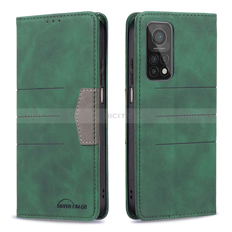 Funda de Cuero Cartera con Soporte Carcasa B02F para Xiaomi Redmi K30S 5G Verde