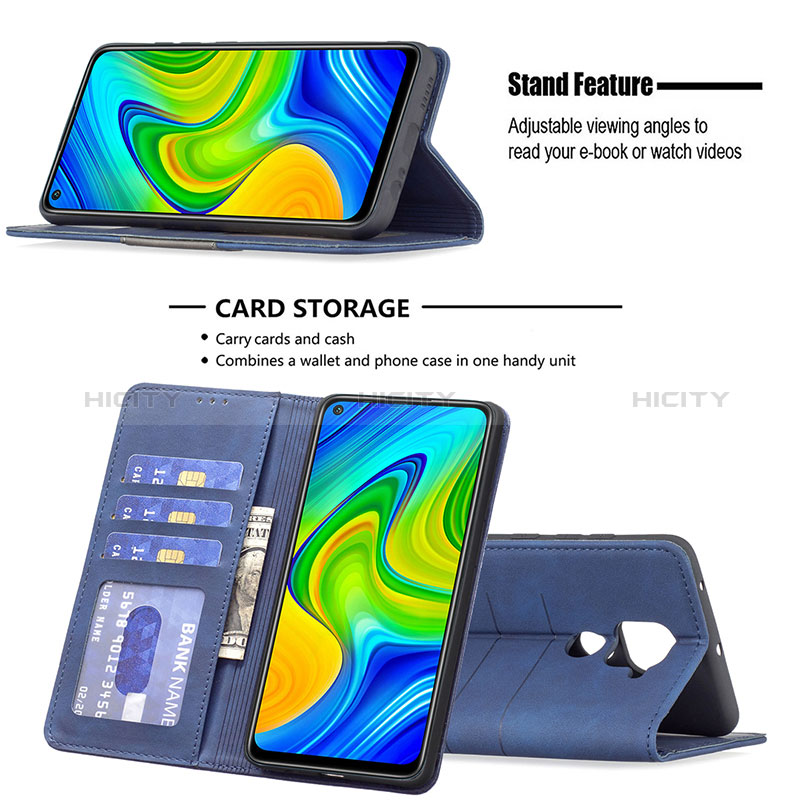 Funda de Cuero Cartera con Soporte Carcasa B02F para Xiaomi Redmi Note 9