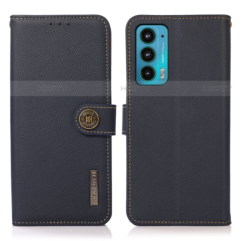 Funda de Cuero Cartera con Soporte Carcasa B02H para Motorola Moto Edge 20 5G Azul