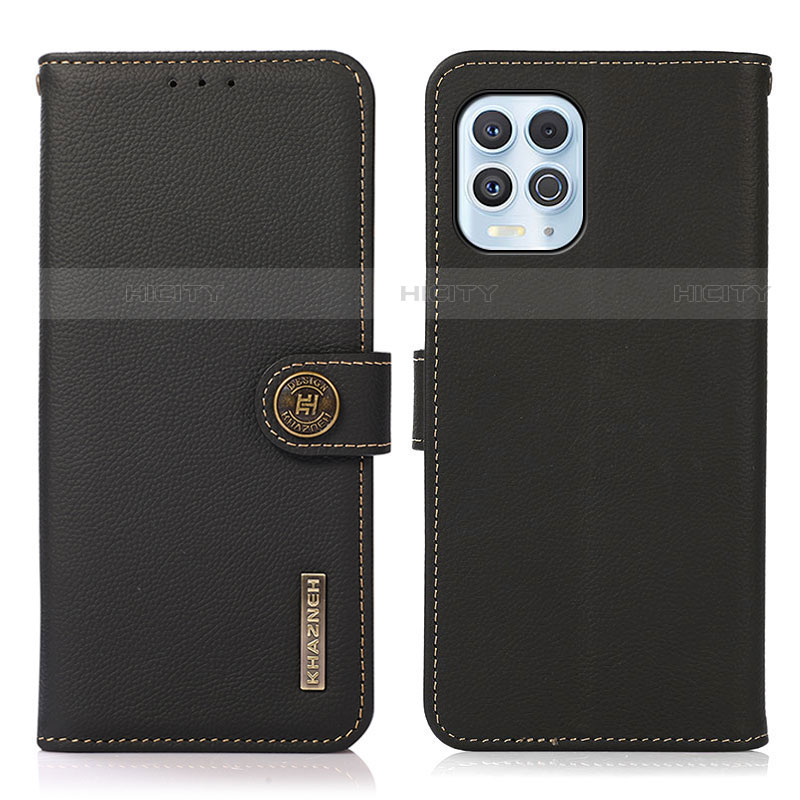 Funda de Cuero Cartera con Soporte Carcasa B02H para Motorola Moto G100 5G Negro