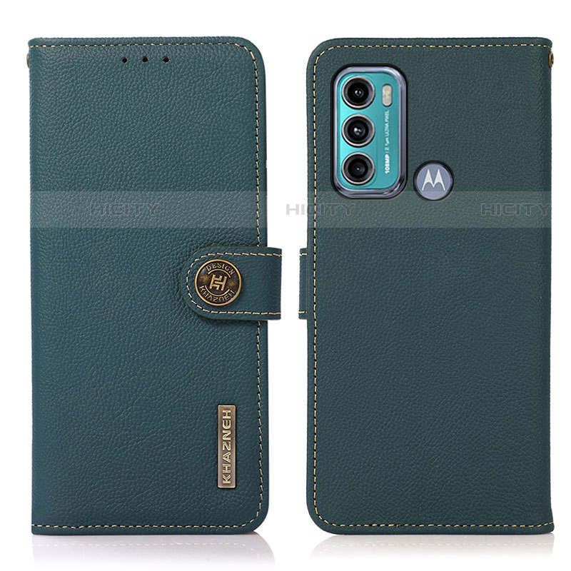 Funda de Cuero Cartera con Soporte Carcasa B02H para Motorola Moto G40 Fusion Verde