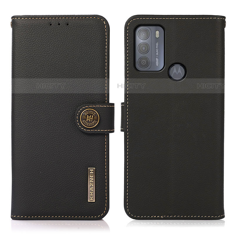 Funda de Cuero Cartera con Soporte Carcasa B02H para Motorola Moto G50 Negro