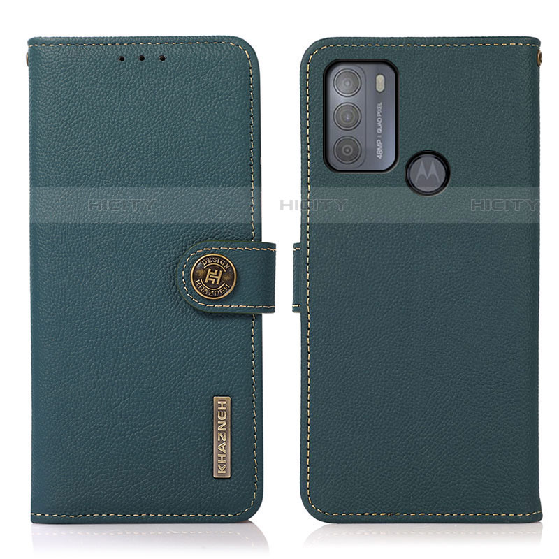 Funda de Cuero Cartera con Soporte Carcasa B02H para Motorola Moto G50 Verde