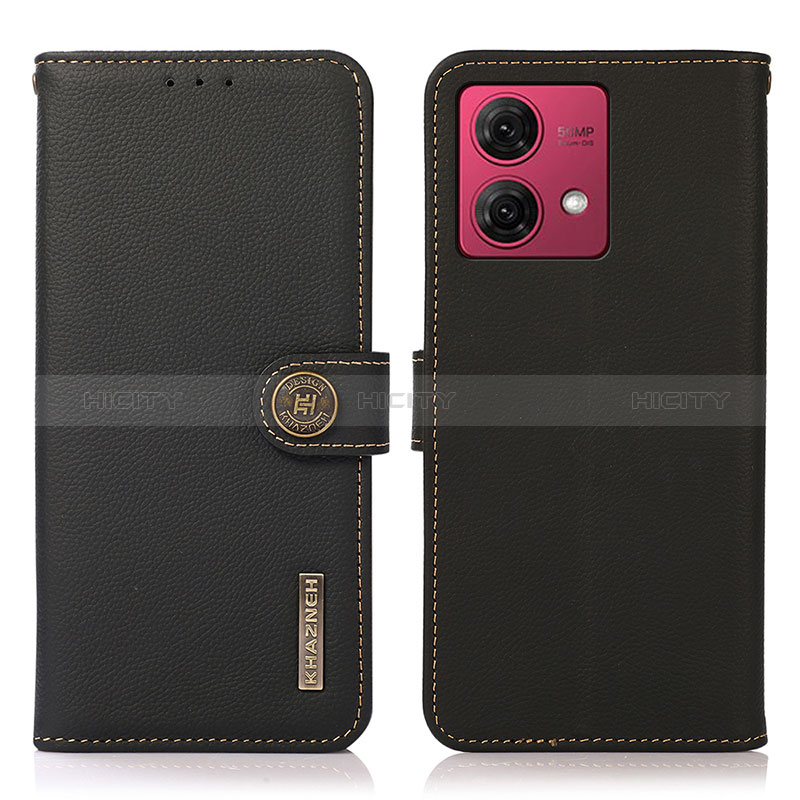 Funda de Cuero Cartera con Soporte Carcasa B02H para Motorola Moto G84 5G Negro