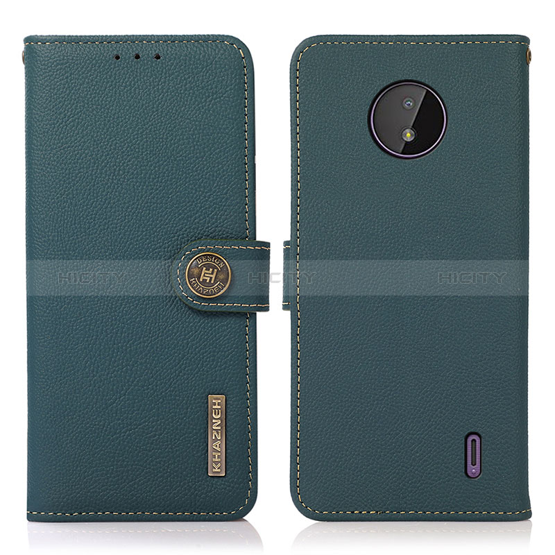 Funda de Cuero Cartera con Soporte Carcasa B02H para Nokia C10 Verde