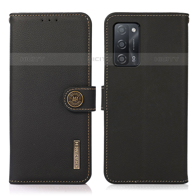 Funda de Cuero Cartera con Soporte Carcasa B02H para Oppo A53s 5G Negro