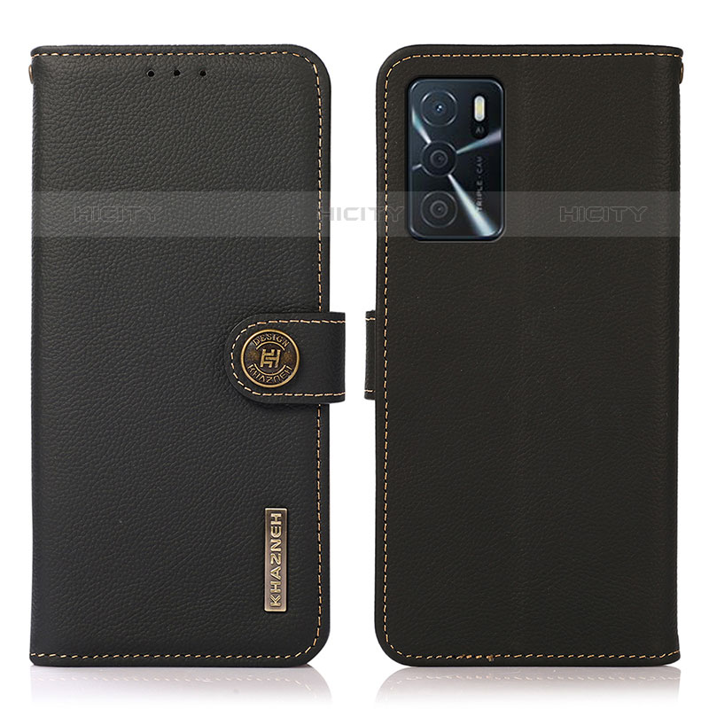 Funda de Cuero Cartera con Soporte Carcasa B02H para Oppo A54s Negro