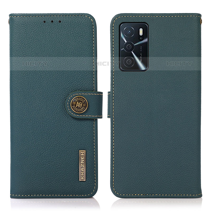 Funda de Cuero Cartera con Soporte Carcasa B02H para Oppo A54s Verde