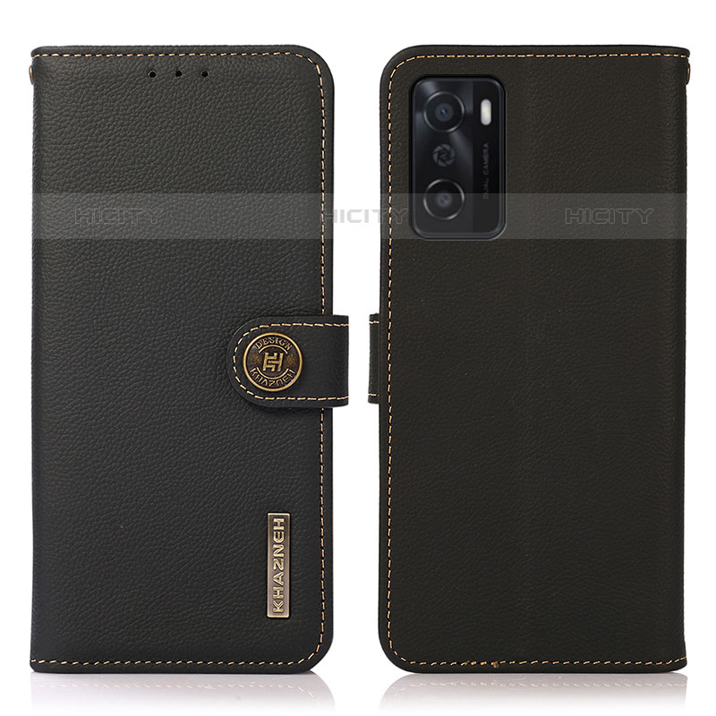 Funda de Cuero Cartera con Soporte Carcasa B02H para Oppo A55S 5G Negro